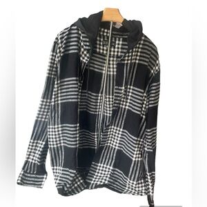 Men’s Caliville Plaid Button-Down Hoodie Long Sleeve Shirt